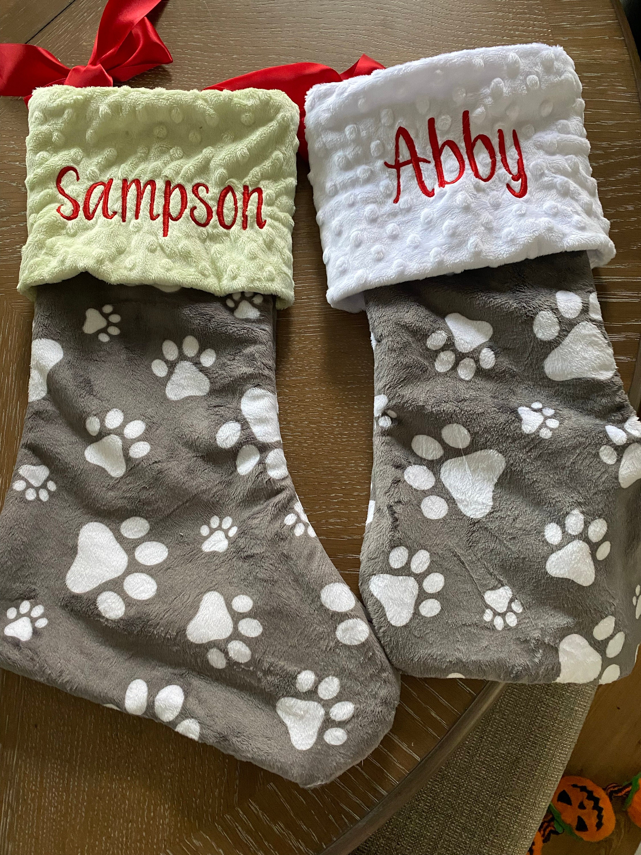 Paw Print Dog Stocking, Dog Christmas Stocking, Paw Print Christmas Stocking, Personalized Pet Christmas Stocking, Dog Christmas Stocking