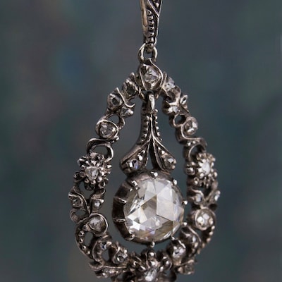 Edwardian Diamond Pearl Negligee Necklace - Etsy