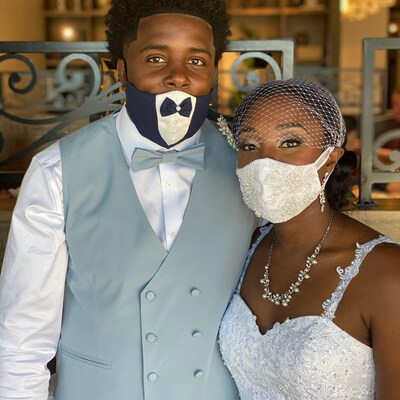 dusty blue tie david's bridal