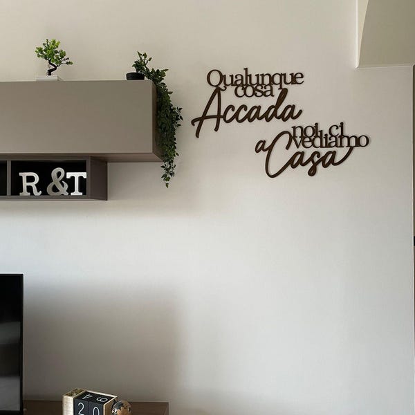 Portachiavi Personalizzato In Legno "Qualunque Cosa Accada, Noi Ci Vediamo A Casa - Foto 10