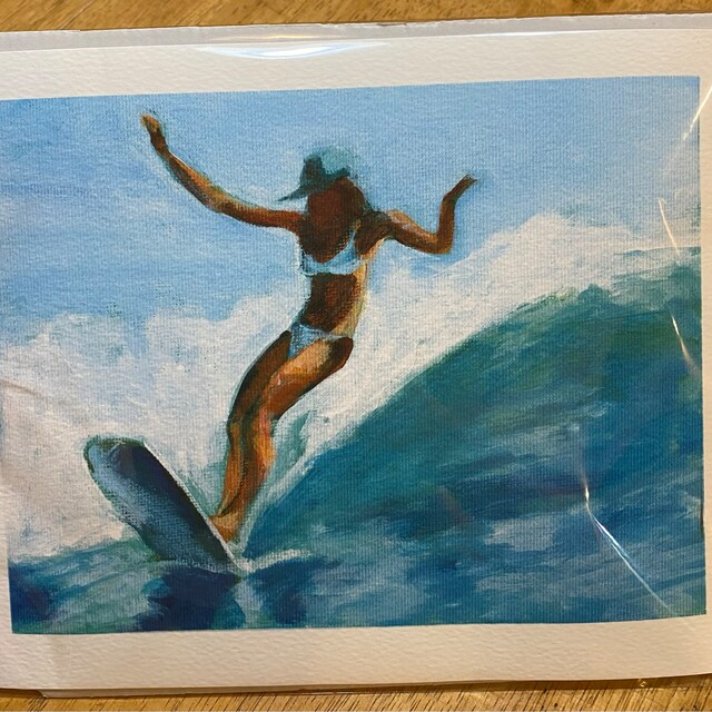 Surf Girl Art, Surf Girl Painting, Surfer Girl Painting, Surf Art