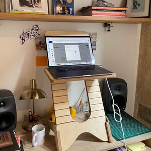 Laptop Stand and Screen Riser : Oak Wood Laptop or Tablet Holder ...