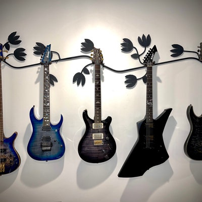 Custom Order 5 Guitar Rack With Hops Leaves . Full Size Guitar Holder ...