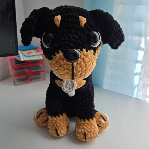 Crochet Pattern Dog/ Amigurumi Rottweiler Puppy Tutorial/ Stuffed Dog ...