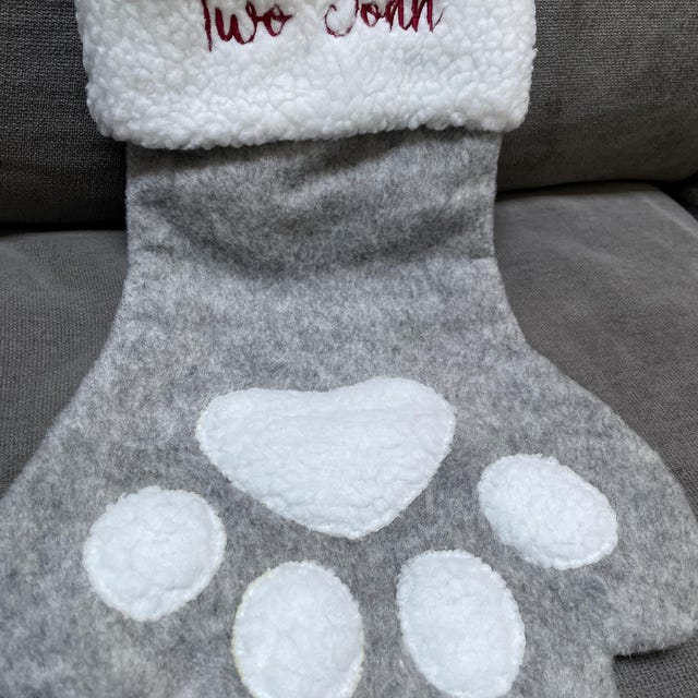 Calza Di Natale Personalizzata Per Cani E Gatti Nome Personalizzato Forma Di Zzampa Di Animale Domestico O Osso Di Cane Calze Di Natale Decorazioni Personalizzate Calze Da Appendere Al Camino - Foto 7