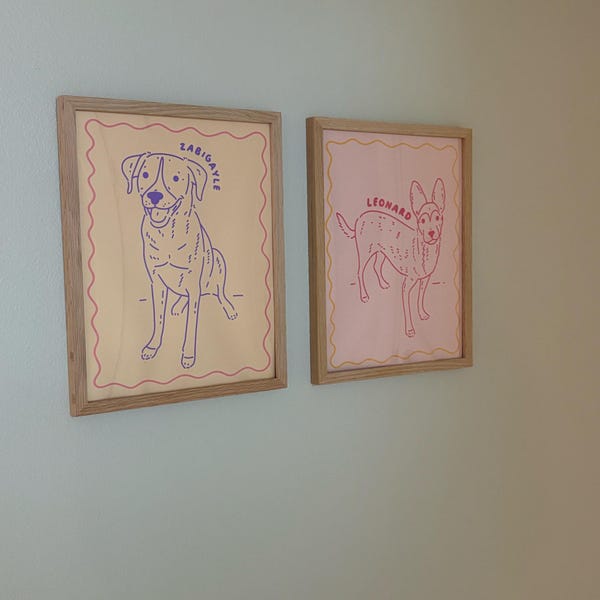 Custom Dog Portrait Custom Badly Drawn Pet Art Personalized Badly Drawn ...