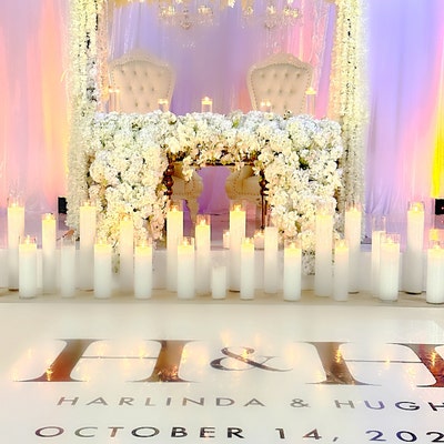 Custom Wedding Decal Dance Floor Wrap Gloss Removable Vinyl Monogram