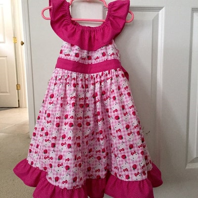 Peasant Dress Pattern With Ruffle Neck Easy Girls Dress Sewing Pattern ...