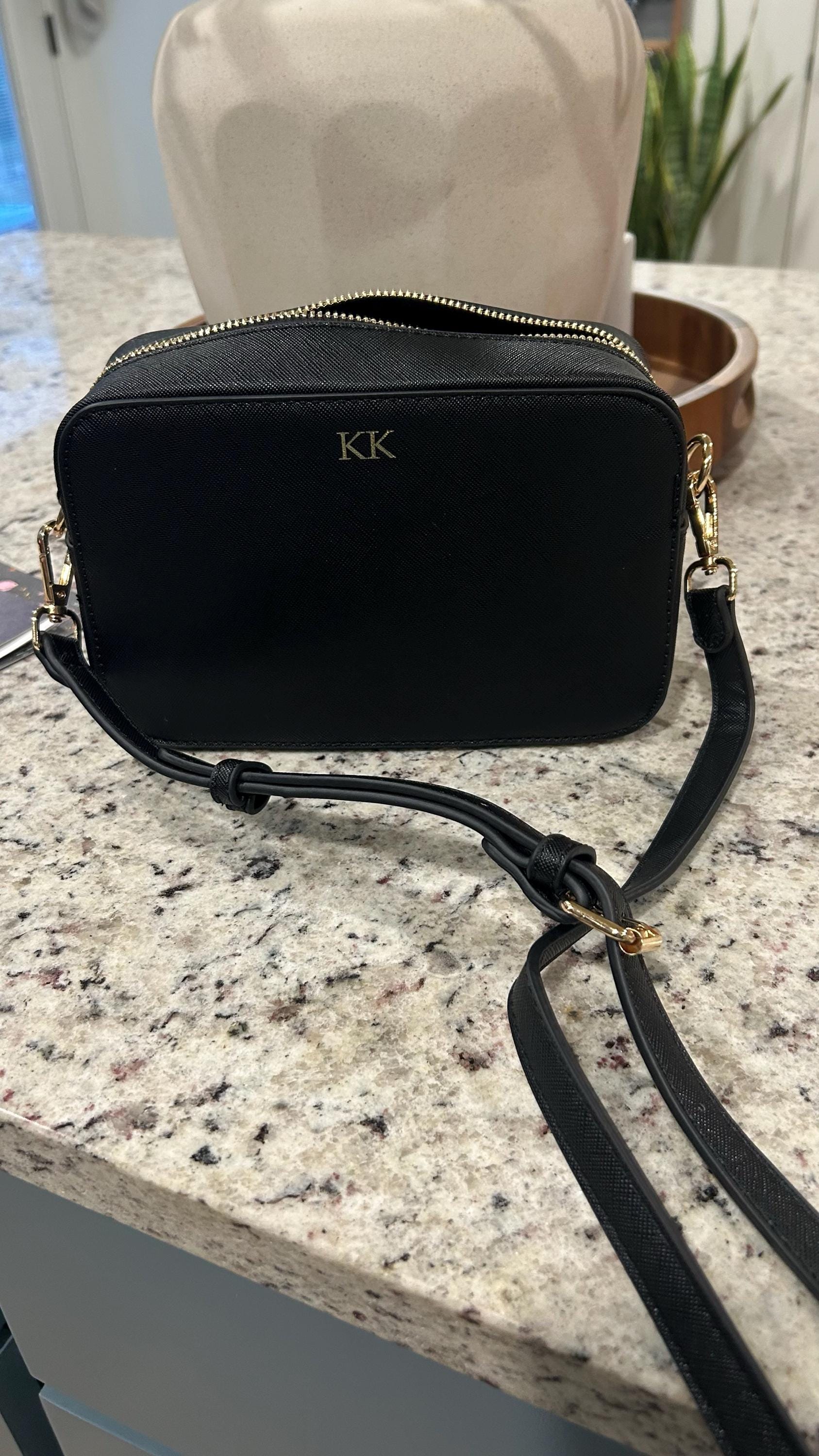 Personalised Vegan Leather Cross Body Bag, Detachable Straps, Birthday Gift For Her, Wife Gift, Monogrammed Faux Leather Crossbody Bag Gift