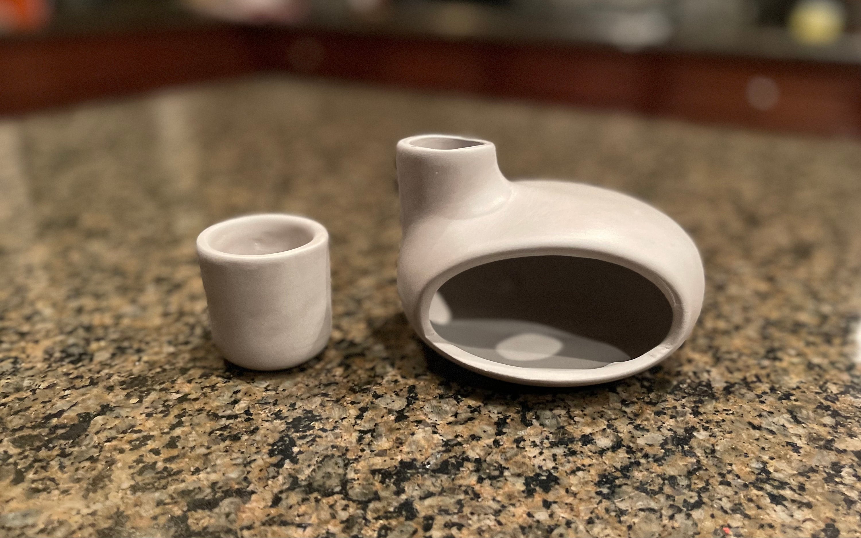 Palo Santo Holder & Matchstick Holder Set, Cone Incense Burner, Handmade Modern Ceramic Chiminea Incense Holder, Meditation Gift