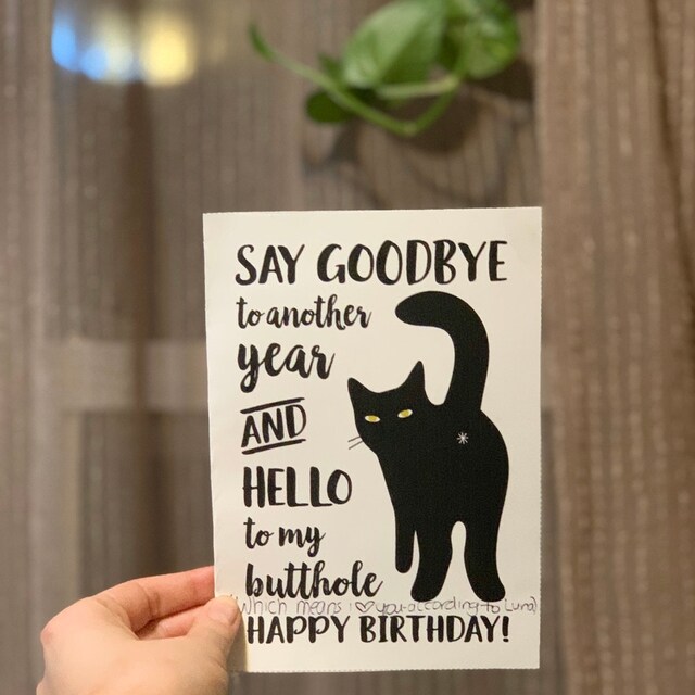 17+ Black Cat Birthday Card