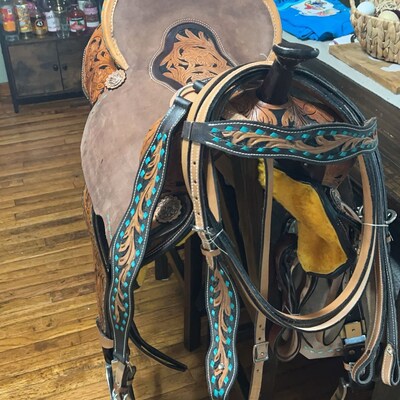 NEUF Belle QUALITÉ bois verni 3 DEEP WESTERN RANCH ROPER ÉTRIERS