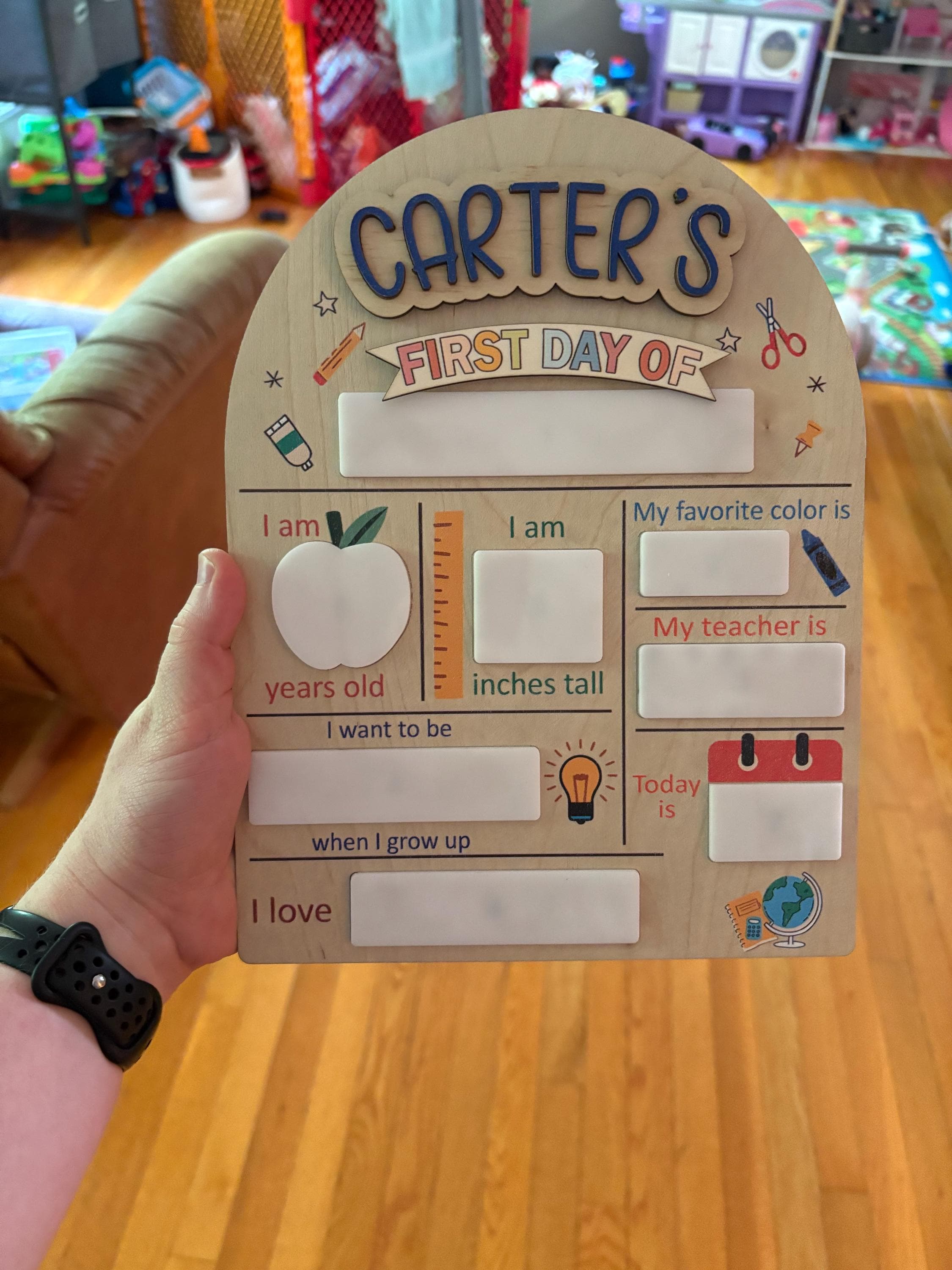 Custom First Day Of School Sign, Last Day of School Sign, Custom Name Sign, Preschool Back To School Dry Erase Sign, 1st Day of School Board