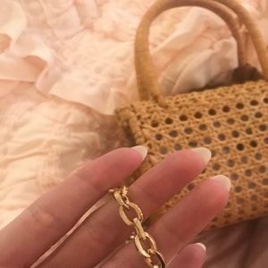 Mini Elongated Box Chain Strap GOLD Luxury Chain -  Hong Kong