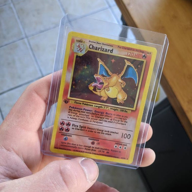 Charizard Base Set 4/102 1st Edition Handmade Holo Proxy