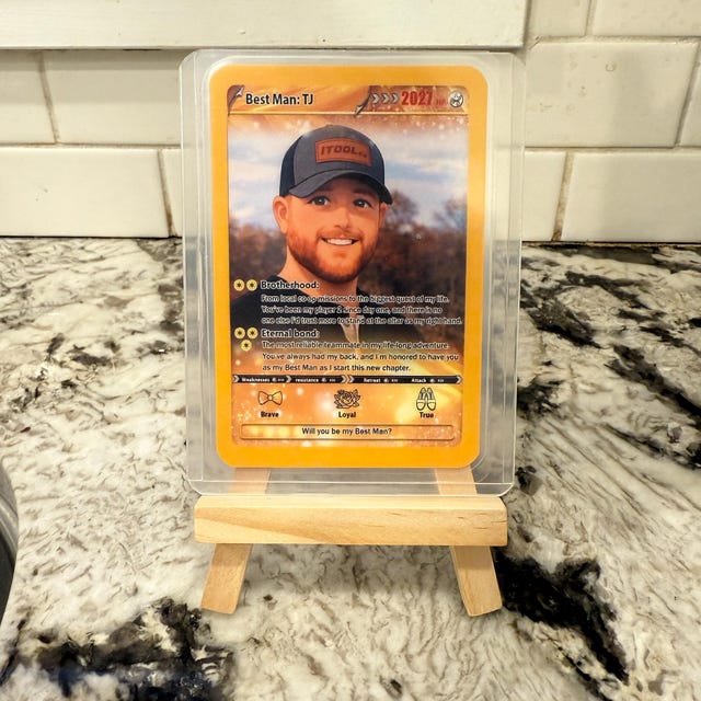 groomsmen pokemon card Custom Pokmon Groomsman Card, Personalized Best Man Game Card, Wedding Party Gift, Anime Photo Card for Groomsmen, Gift for Pokmon Fans
