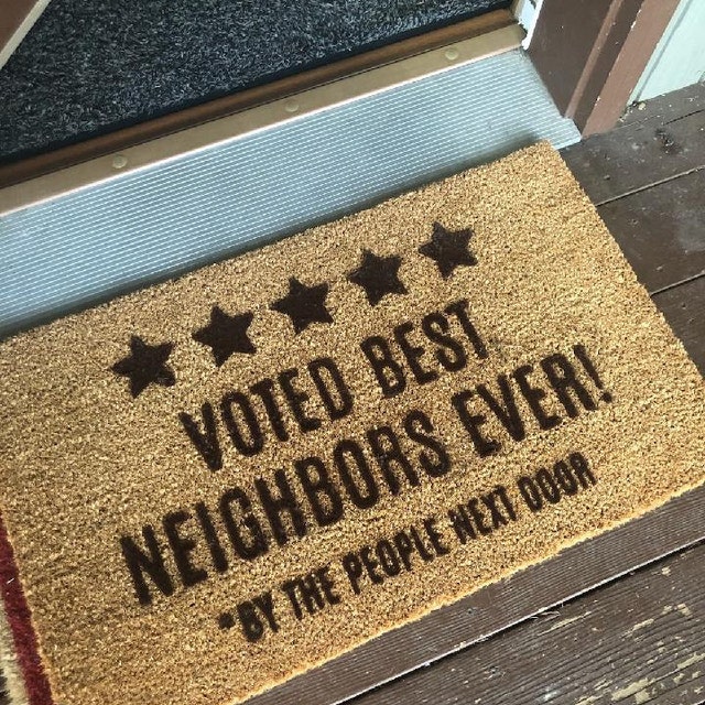 Carpet Funny Door Mat Non Slip Back Rubber Entry Way Doormat Outside Like A  Good Neighbor Stay Over There Standard Outdoor Welcome Mat Office Chair Mat  For Carpet Red Carpet 