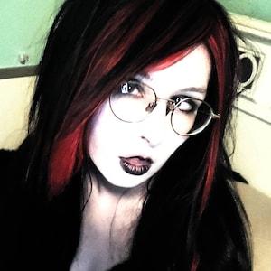 Black & Red Long EMO Wig Gothic, Wig Human Hair Mix - Etsy display picture 1