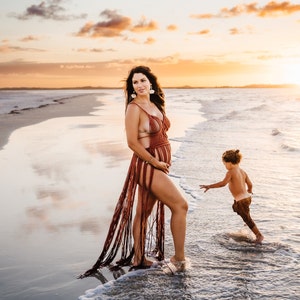 Lisa Macrame Dress, Boho Hippie Festival Dress, Maternity