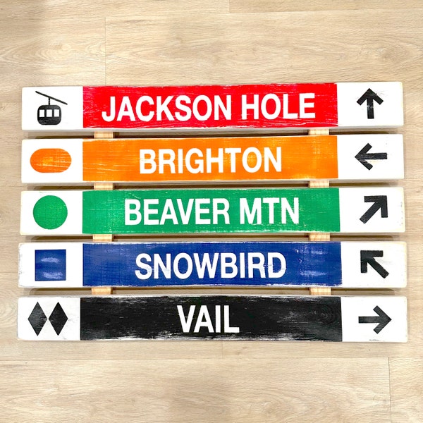 Ski Trail Difficulty Signs, Mountain Trail Markers, Ski Lovers Gifts ...