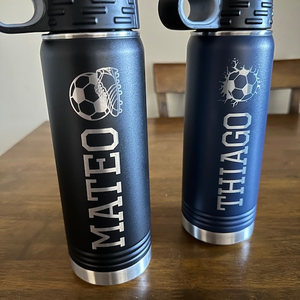 Personalized Soccer Water Bottle for Girls – Custom Name Kids Sports ...