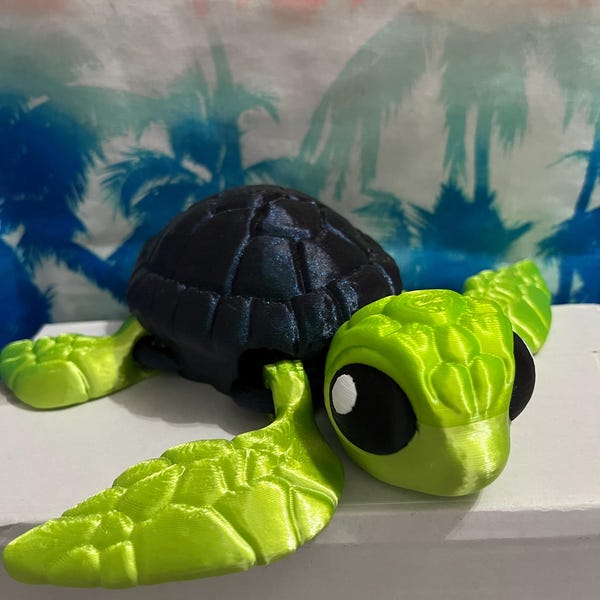 Sea Turtle - 3D Printed, Articulated Fidget Toy - Etsy