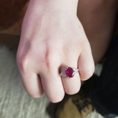 14k Gold Natural Ruby Ring / Genuine Ruby Ring Available in Gold, Rose ...