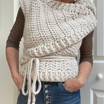 PATTERN Crochet Chunky Bulky Wrap Vest - Etsy