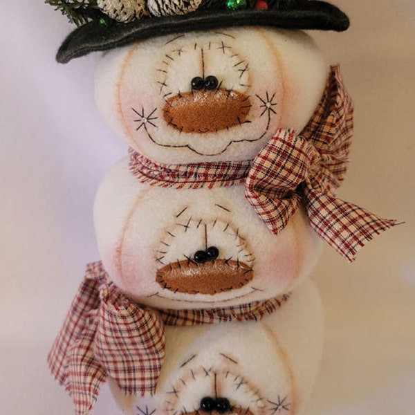 Patterns Snowman Stack E-pattern - Snowbuddies Perfect Pattern #324 - Primitive Doll E-pattern ...