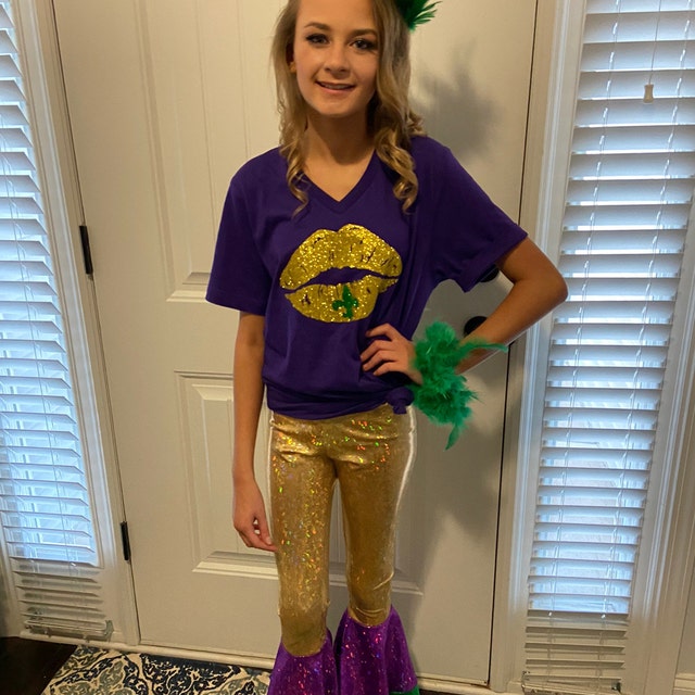 SALE - 2XL w/ 31 Inseam - Mardi Gras Bell Bottoms - Tiered Flare Pant–  Peridot Clothing