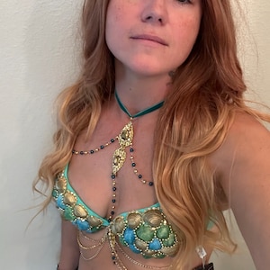 Mermaid Bra Shell Aquamarine Crown Dance seashell Raw Wedding Tiara top costume Sea Bridal Set Victoria's  Fashion Show Summer invitation ph