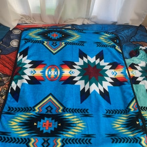 Southwest Design Blanket With Sherpa - Etsy