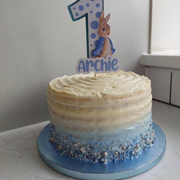 Glitter Peter Rabbit Number Cake Topper, Personalised Birthday ...