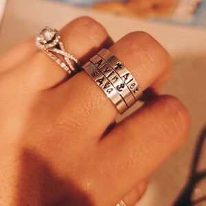 Stacking Name Ring Personalized Stackable Ring for Mom - Etsy