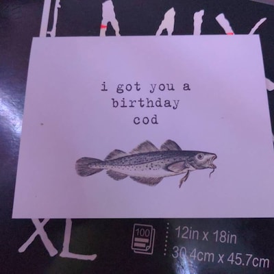 Pun Birthday Card / I Got You a Birthday Cod / Hilarious Birthday Card ...
