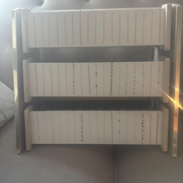 3-tier Permanent Jewelry Display Rack With Velvet Panels – Chain ...