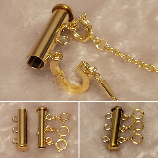 New Gold Magnetic Necklace Detangler, Multiple Strand Chain Necklace /  Bracelet for Layering Stackable L-576~L-579 L-724