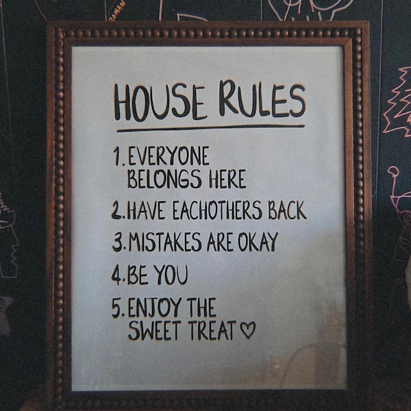 Customize House Rules Text Poster | Printable House Rules Design ...