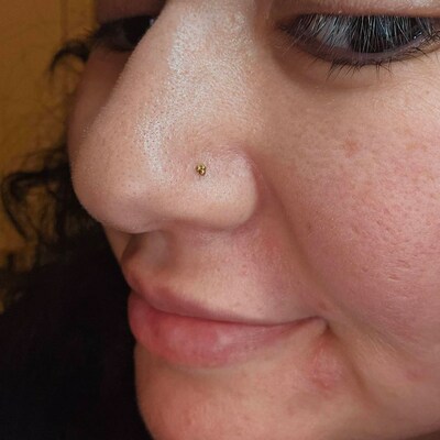 Ultra Tiny 2mm TRI-BEAD Nose Ring Threadless Nose Stud Dainty Nose ...