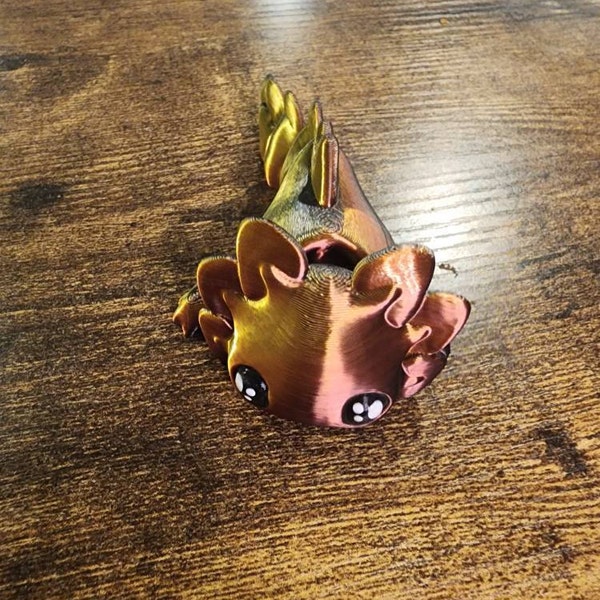 Glowing Axolotl Fidget Toy | 3D Printed Articulating Axolotl | Glow in