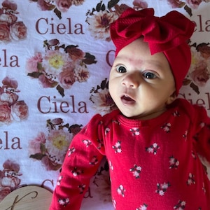 Magenta Check Ruffle Bow Shredded Wrap Pull Proof Baby | Etsy