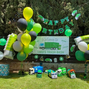 Anniversaire De Camion A Ordures Banniere Danniversaire Etsy Canada
