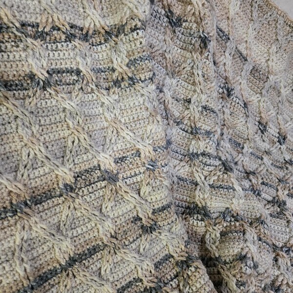 CROCHET PATTERN Aran Green Cables Blanket - Make to Any Size - PDF ...