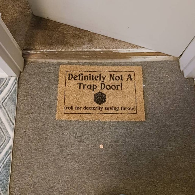 Funny DND Doormat - DEFINITELY NOT A TRAP DOOR！