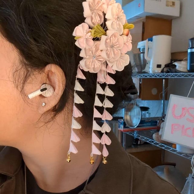 Handmade Japanese Traditional Tsumami Kanzashi Hair Clip Pin