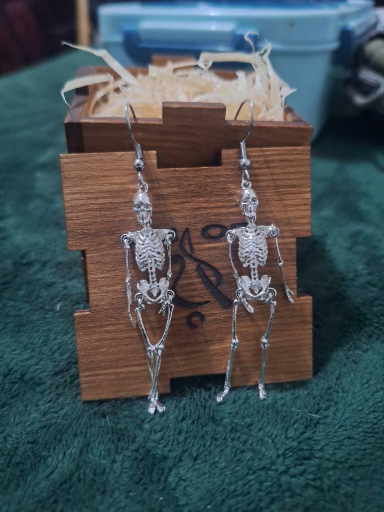 Movable Skeleton Bone Dangle Earrings