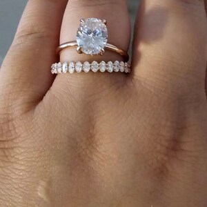 3MM Round Moissanite Open Notch Bubble Set Wedding Matching Band for ...