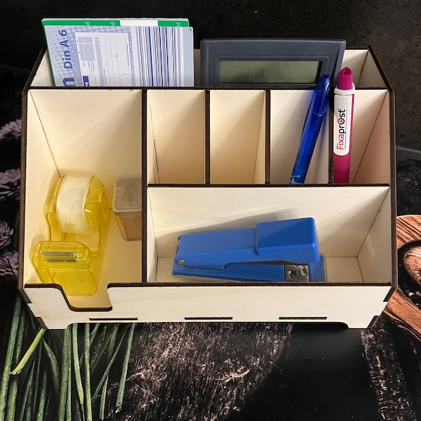 Laser Cut Desktop Organiser Svg Files, Vector Files for Wood Laser ...