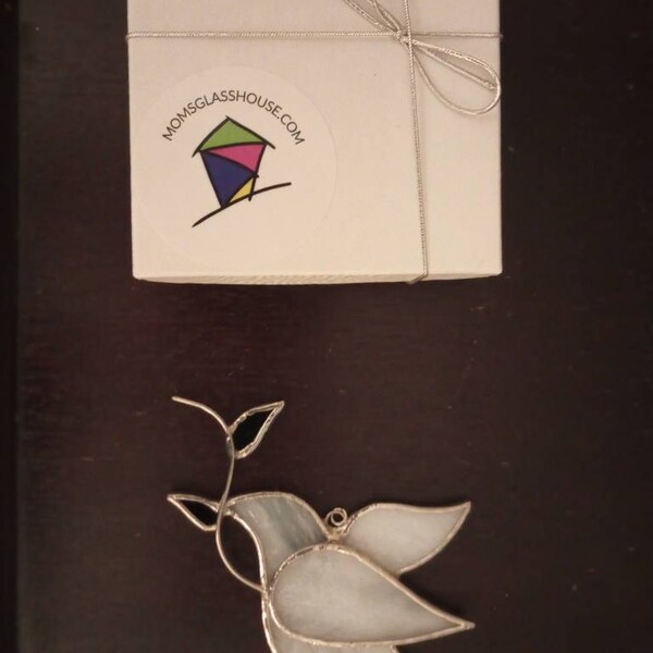White Peace Dove Stained Glass Ornament | 3" X 3" - Gifted Boxed - Etsy