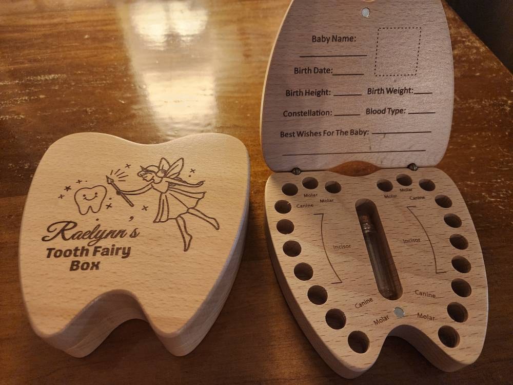 First Tooth Fairy Box,Tooth Keepsake Box,Personalized Wooden Tooth Fairy for Kids,Tooth Fairy Trays,Baby Tooth Keepsake,Tooth Fairy Pillow